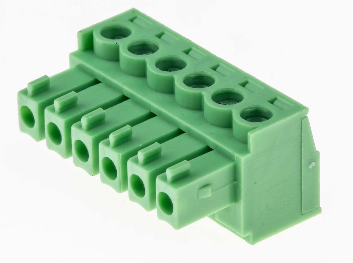RS PRO 6pin PCB Terminal Block, 3.81mm Pitch Rows RS