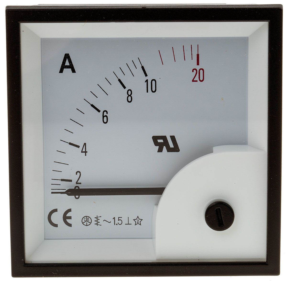 RS PRO Analogue Panel Ammeter 10A AC, 68mm x 68mm, ±1.5 % Moving Iron