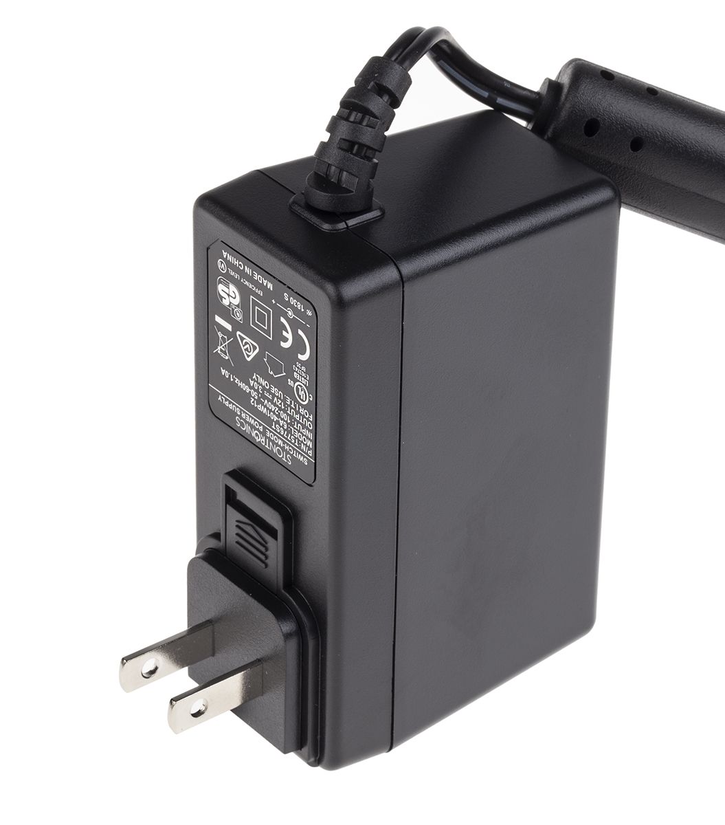 RS PRO 40W Plug-In AC/DC Adapter 12V dc Output, 3A Output