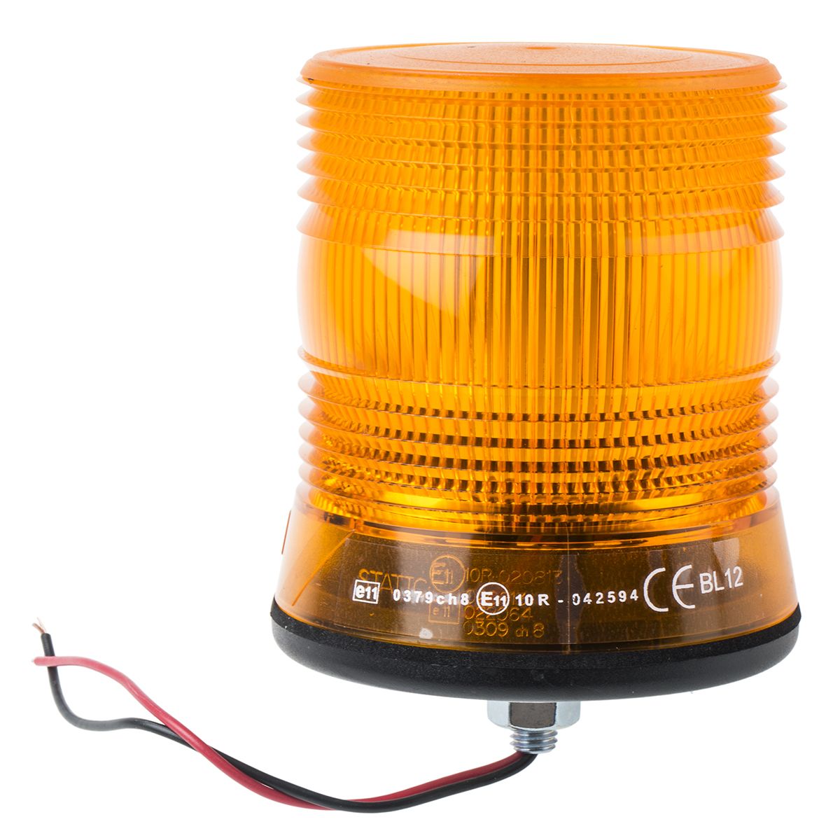 RS PRO Amber Flashing Beacon, 10 → 30 V dc, Single Point Mount, LED Bulb, IP56