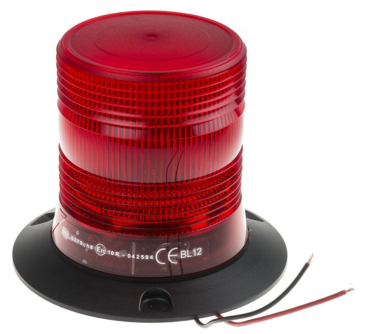 RS PRO Red Flashing Beacon, 10 → 30 V dc, Surface Mount, Wall Mount, LED Bulb, IP56