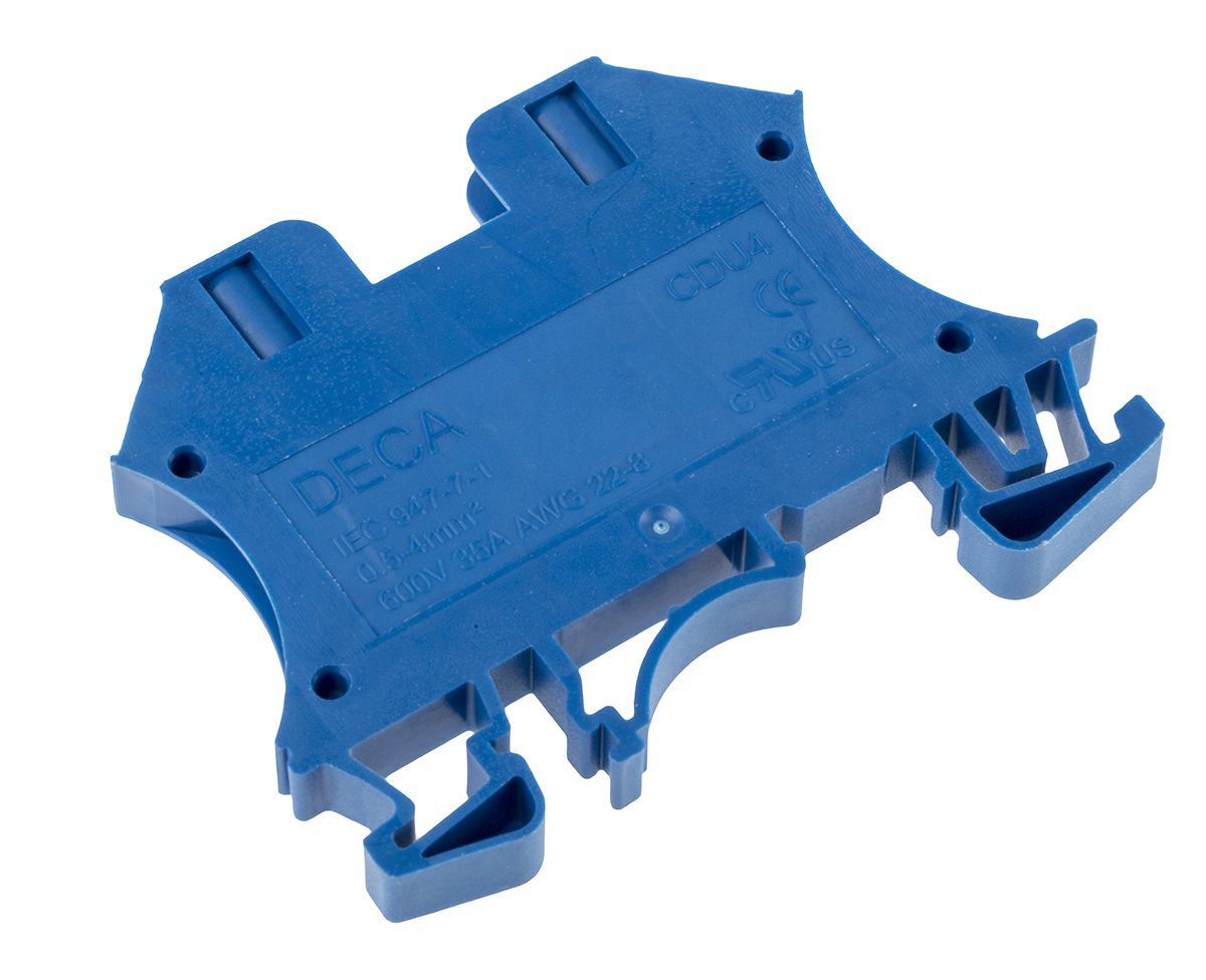 RS PRO Blue DIN Rail Terminal Block, 4mm², 800 V | RS