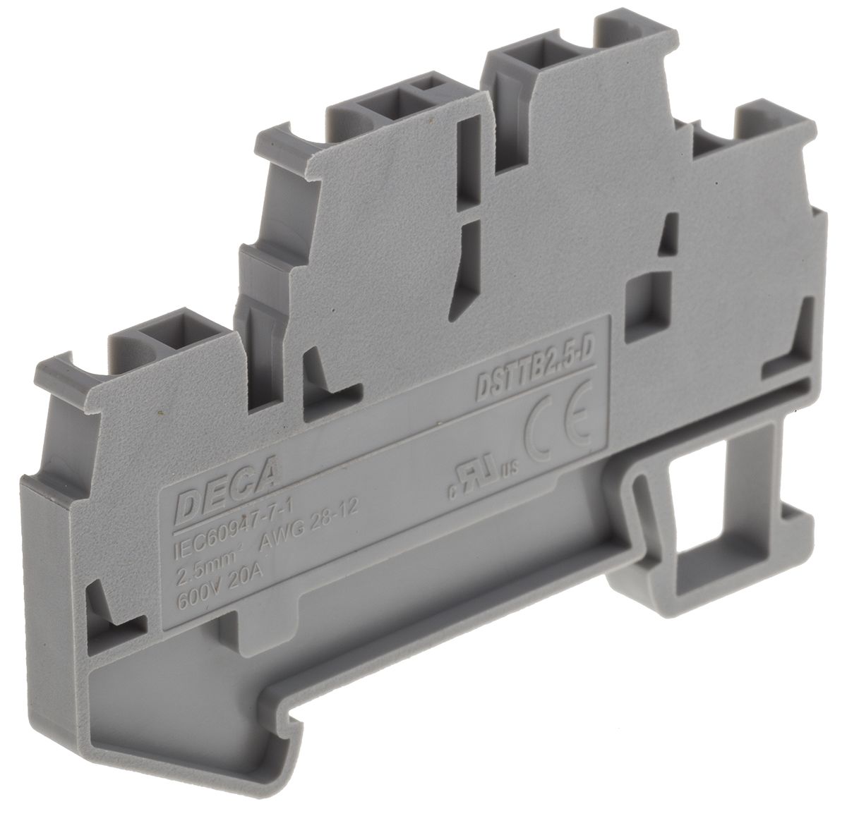 RS PRO Grey Double Level Terminal Block, Double level, 2.5mm², 600 V RS