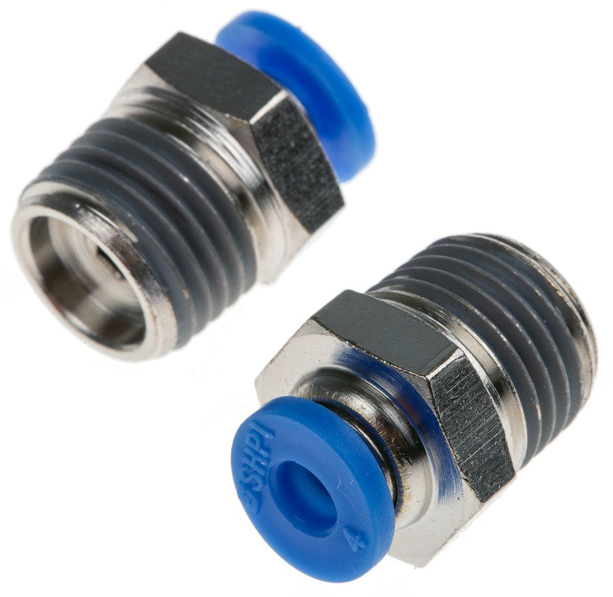 RS PRO Straight Threaded Adaptor, R 1/4 to Push In 4 mm, Threaded-to-Tube Connection Style