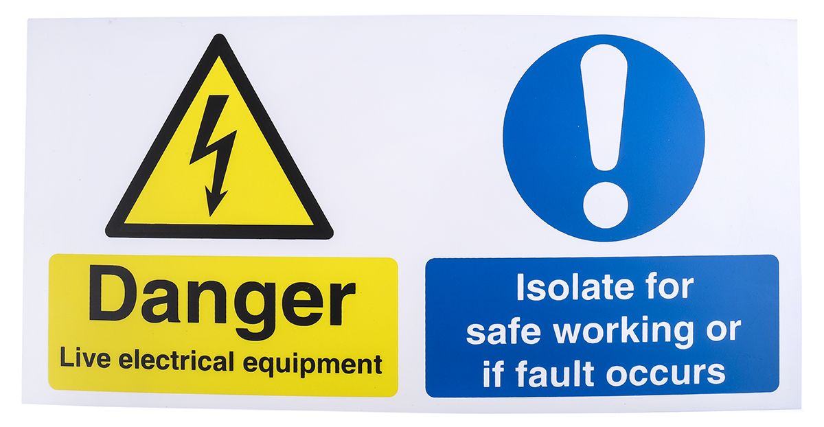RS PRO Electrical Hazard Warning Sign (English)