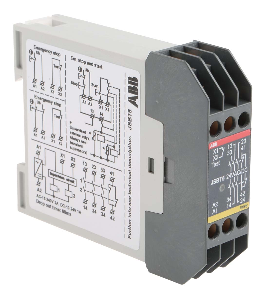 2TLA010005R0100 JSBT5 24AC/DC | ABB JSBT5 Series Single-Channel ...