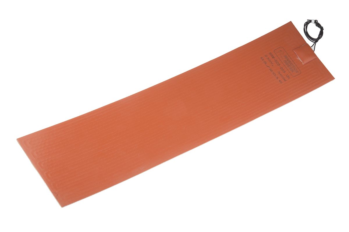 RS PRO Silicone Heater Mat, 500 W, 20 x 5in, 230 V ac