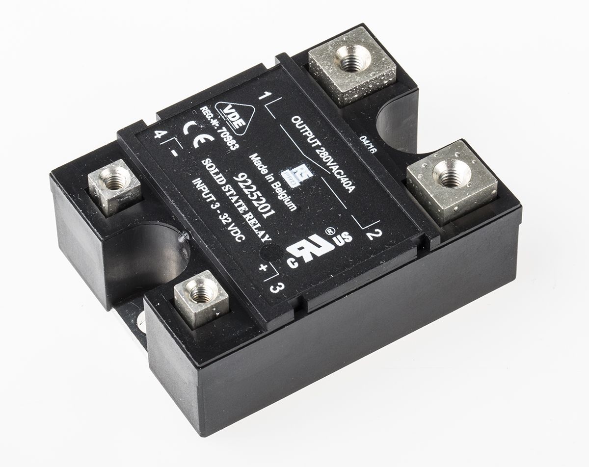 RS PRO Panel Mount Solid State Relay, 40 A rms Max. Load, 280 V ac Max. Load, 32 V dc Max. Control
