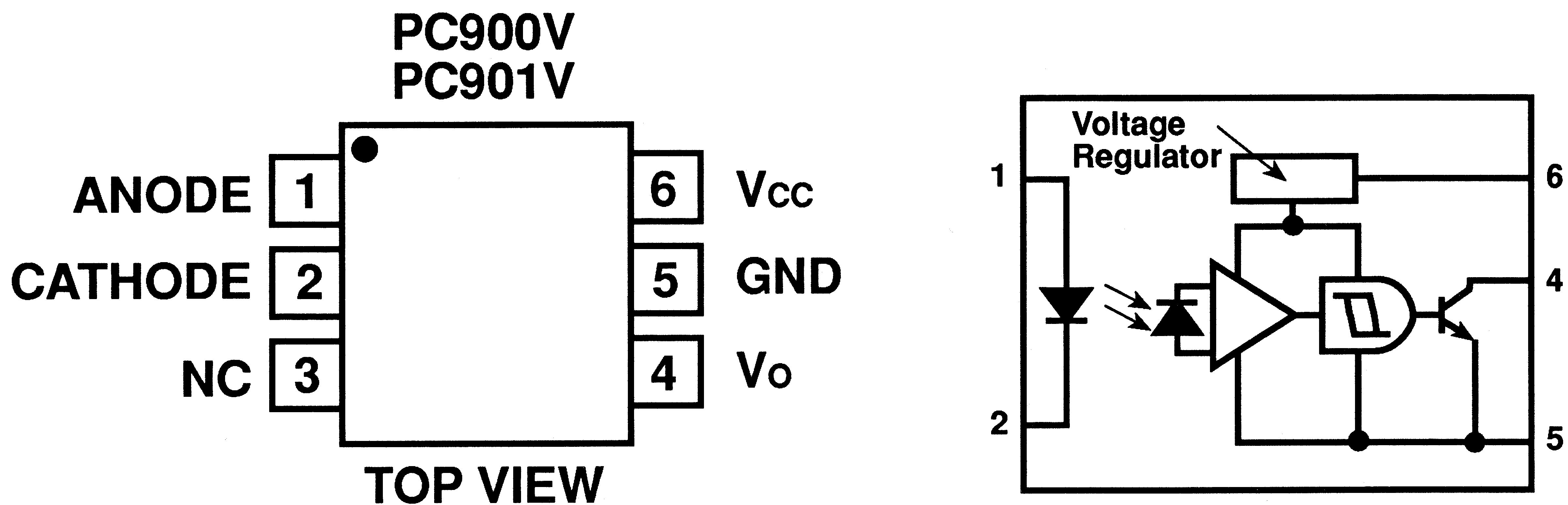 Sharp, PC900V0NSZX Photologic Output Optocoupler, Through Hole, 6Pin
