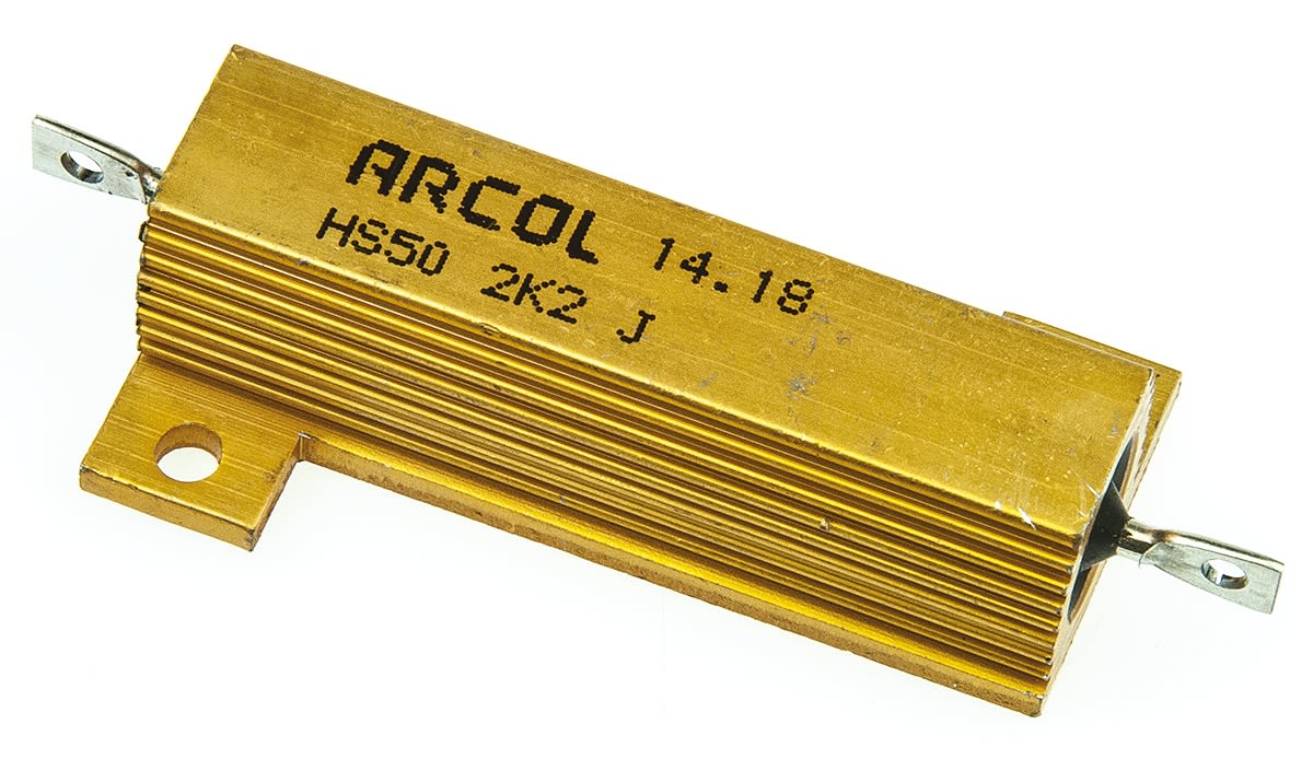 Arcol, 2.2kΩ 50W Wire Wound Chassis Mount Resistor HS50 2K2 J ±5%