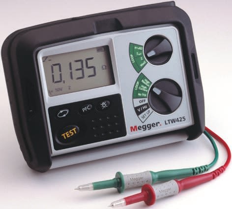 Megger LTW425 Loop Impedance & RCD Combined Tester, Loop Impedance Test Type 2 Wire 440V, RCD Test Type AC Selective,