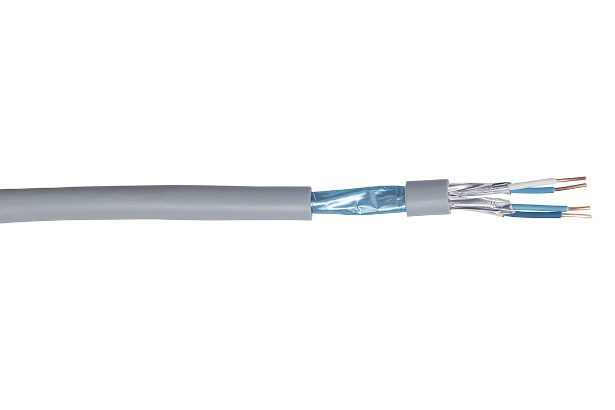 CAE Groupe 4 Core 24 AWG Telephone Cable, 1/0.51 mm, Grey Sheath, 100m