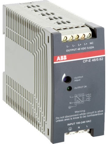 ABB CP-E Switch Mode DIN Rail Power Supply, 85 → 264V ac ac, dc Input, 48V dc dc Output, 1.25A Output, 60W