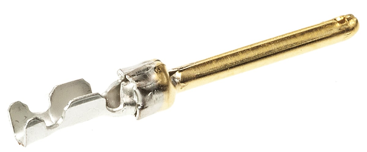 Amphenol ICC PIN Crimp Crimp Pin Connector, Gold, 28 → 24 AWG