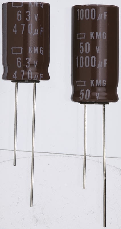 Nippon Chemi-Con 1000μF Electrolytic Capacitor 10V dc, Through Hole ...