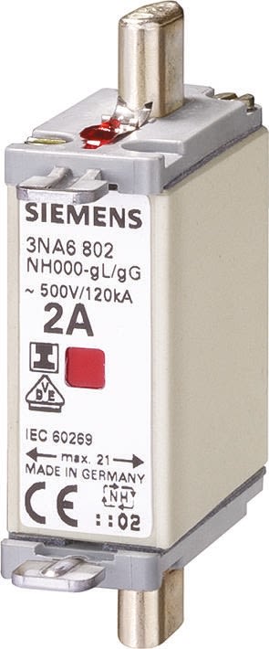 Siemens 100A NH Fuse, NH000, 500V ac