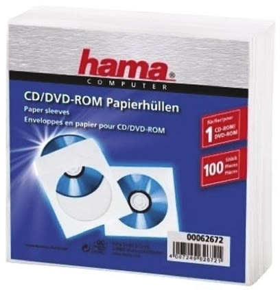 Hama White CD Sleeves, Quantity100