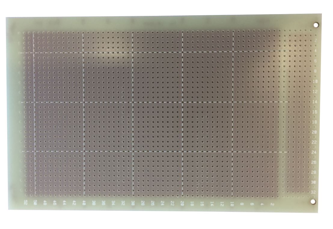 Carte de prototypage Vero Technologies, Simple face, pas de 2.54mm, 160 x 100 x 1.6mm, FR4