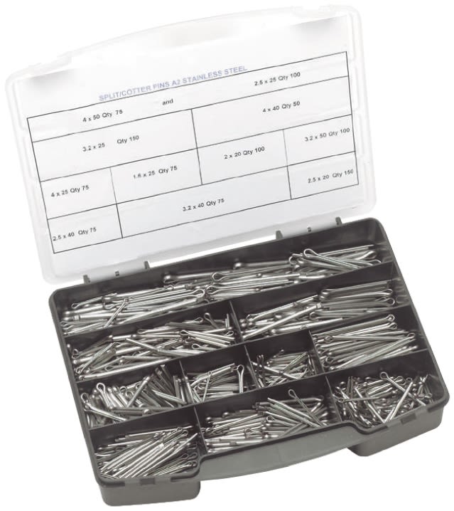 1025 Piece Plain Stainless Steel Metric Cotter Pin Kit A2 304 Rs 