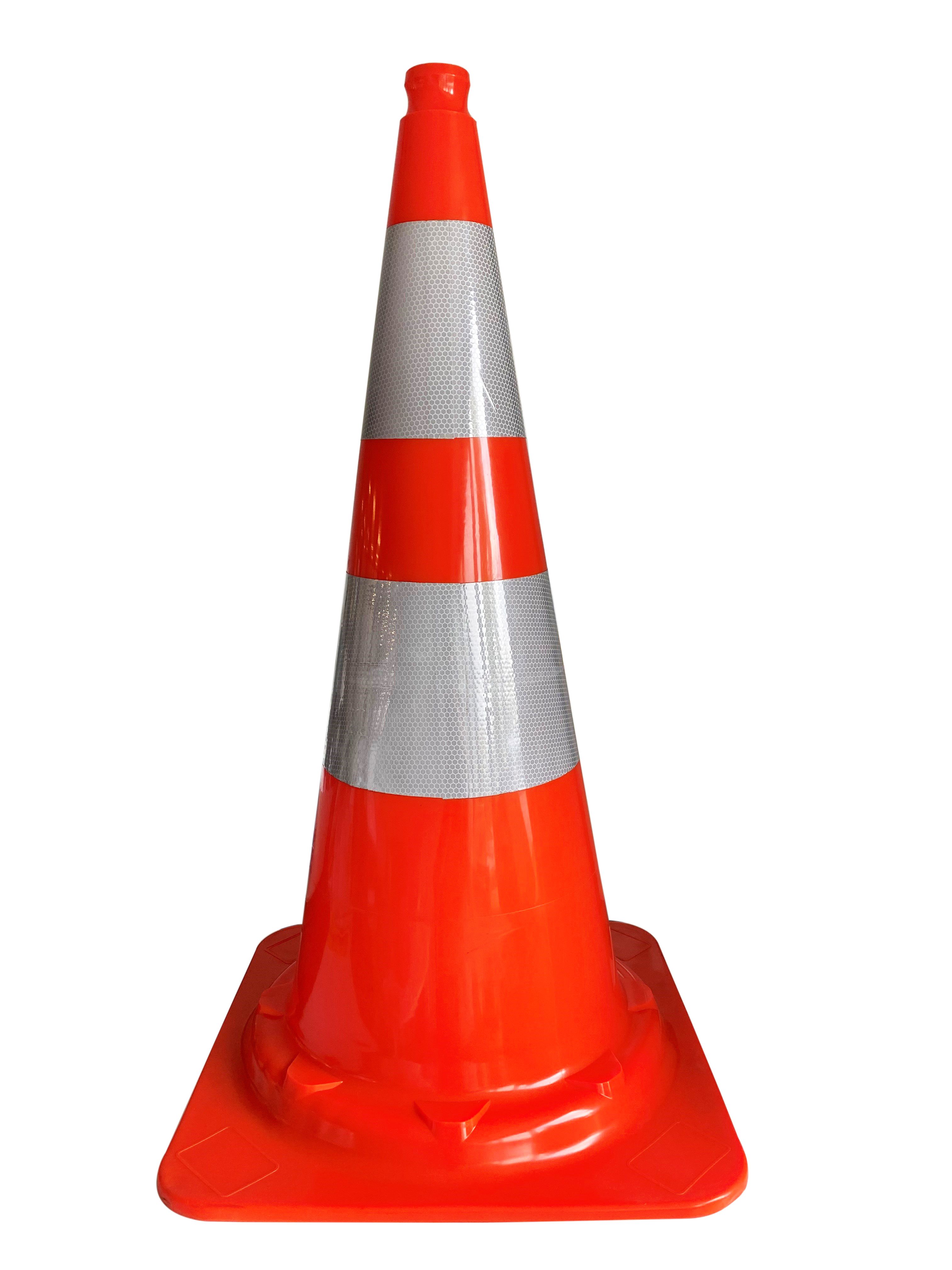 RS PRO Orange, White 750 mm PVC Traffic Cone