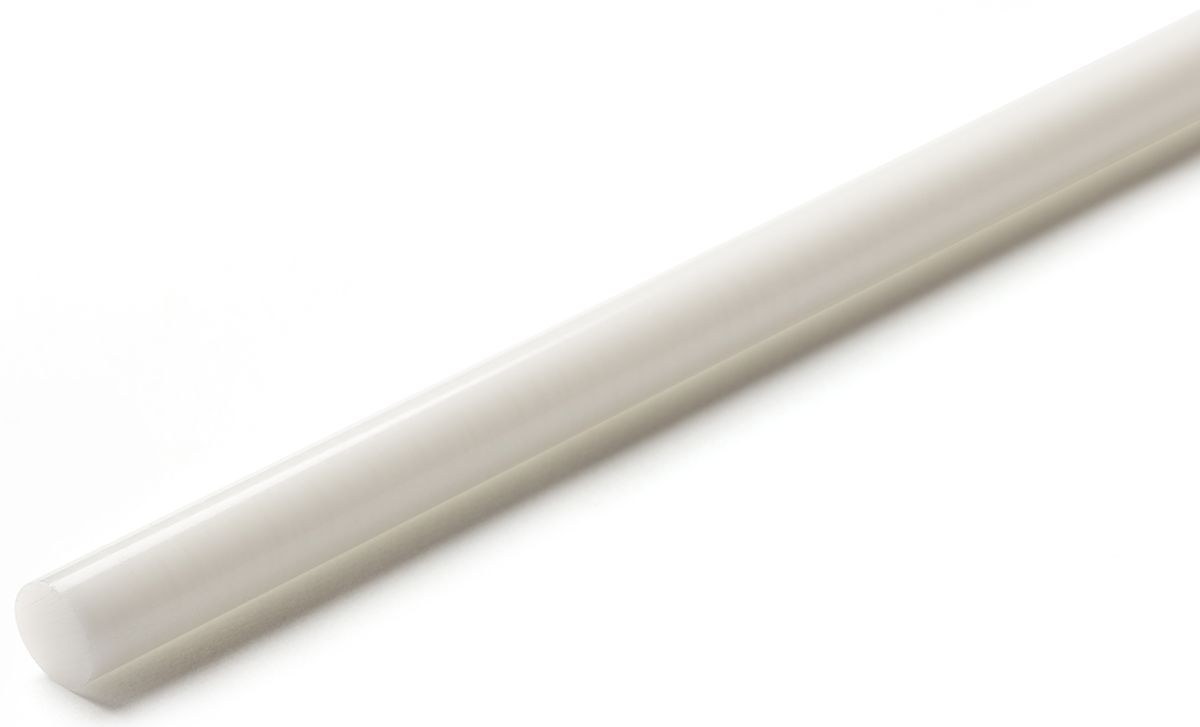 RS PRO White Acetal Rod, 1m x 10mm Diameter