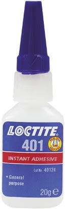 Adhesivo instantáneo Loctite 401 de color Transparente, Botella de 50 g