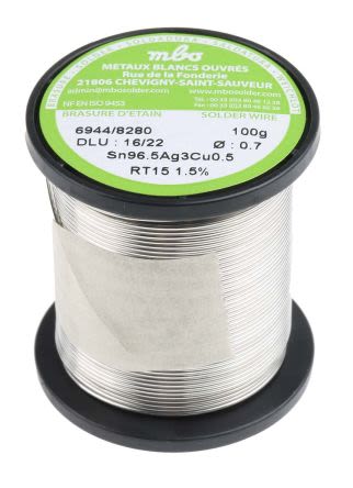 MBO Wire, 0.7mm Lead Free Solder, 217°C Melting Point
