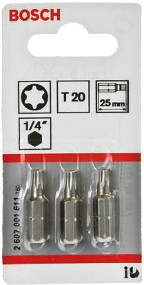 Bosch T20 TORX® Schraubbit, Schraubeinsatz, 25 mm