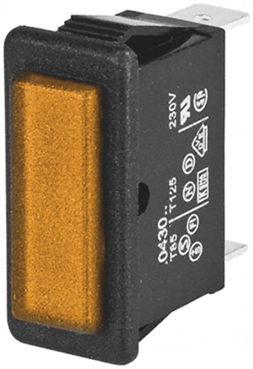 Arcolectric (Bulgin) Ltd Orange Neon Panel Mount Indicator, 230V, 28.2 x 11.5mm Mounting Hole Size