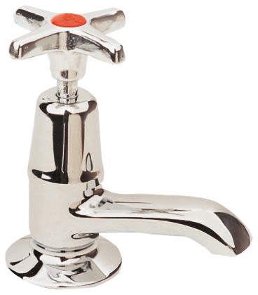 Pegler Yorkshire Chrome Plated Brass Twist Handle Hot Basin Tap, 1/2in