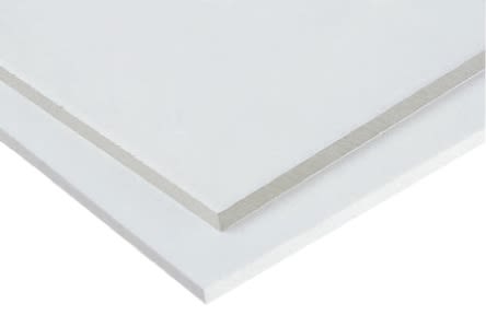 Foglio di plastica Tipo pieno Tufnol in GRP, Bianco, 590mm x 285mm x 3mm