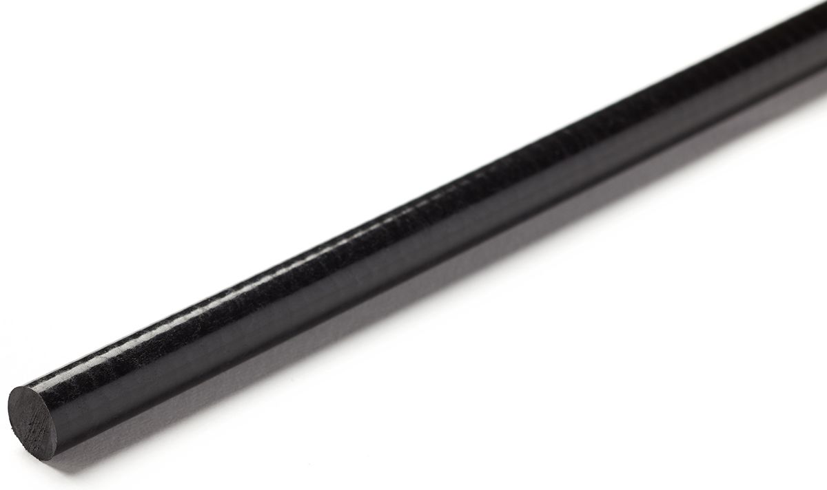 RS PRO Black Glass-Reinforced Plastic GRP Rod, 1m x 10mm Diameter