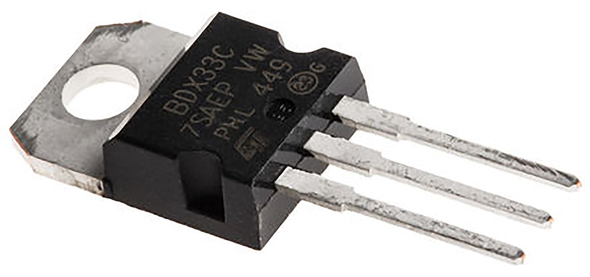 STMicroelectronics BDX33C NPN Darlington Transistor, 10 A 100 V HFE:750, 3-Pin TO-220