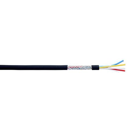 CAE Groupe Screened 5 Core Microphone Cable, 0.22 mm² CSA, 4.4/4.8mm od, 100m, Black