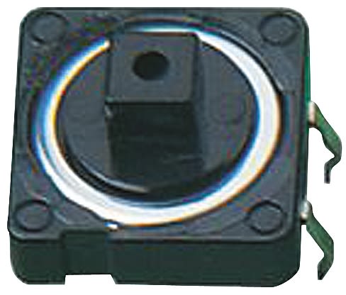 Black Button Tactile Switch, SPST-NO 5 mA @ 12 V dc 0.8mm Snap-In