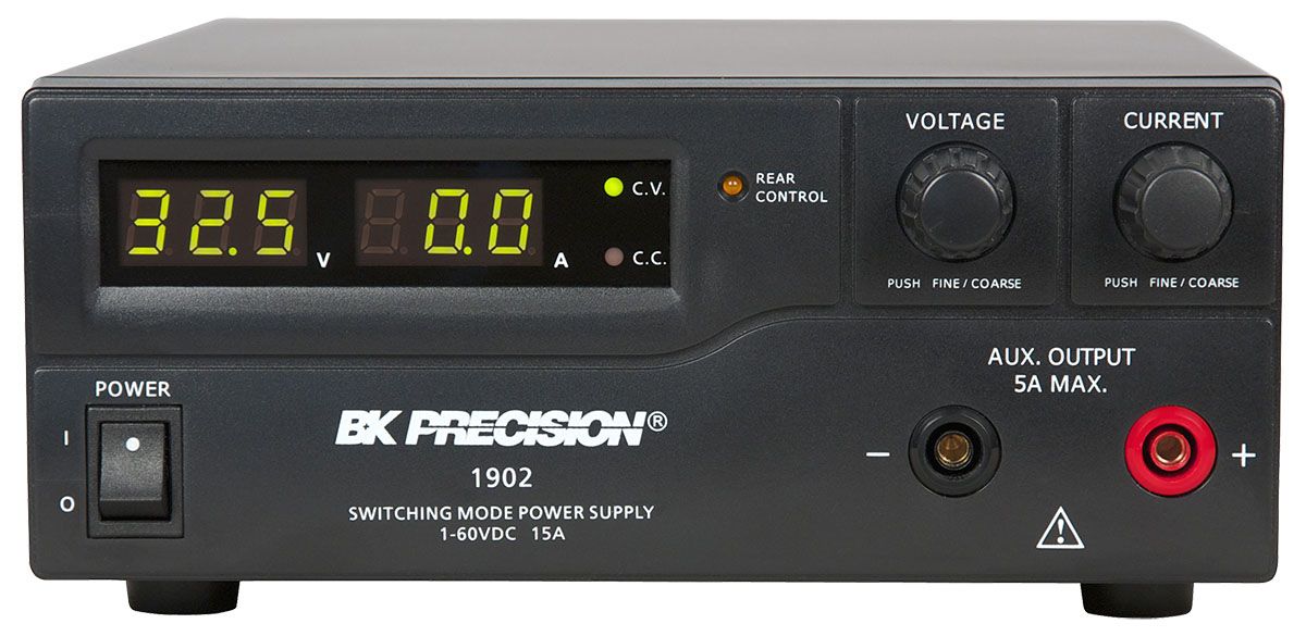 BK Precision Bench Power Supply, 900W, 1 Main and 1 Auxiliary Output, 60V, 15A