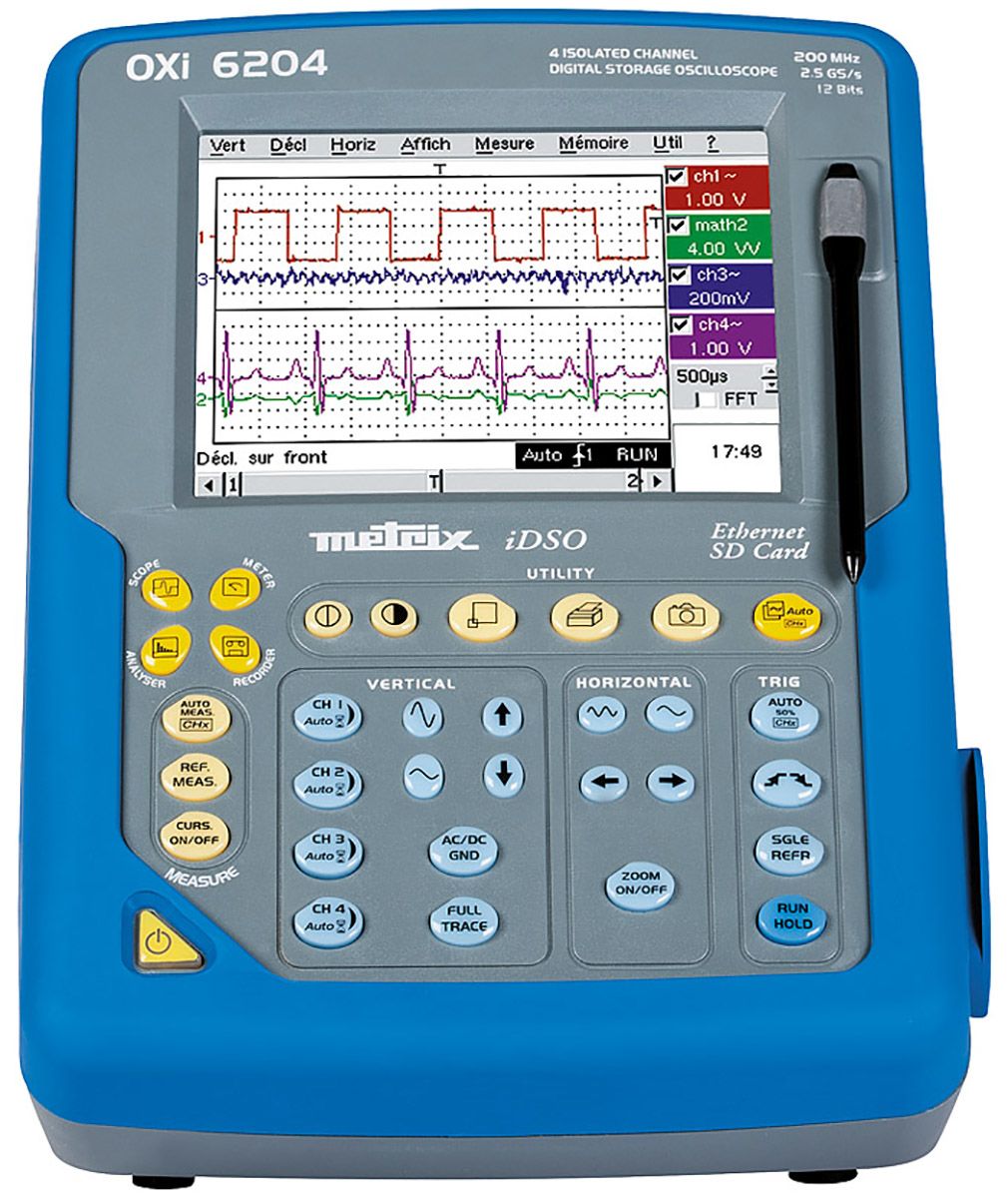 OXI6204 Metrix OXI 6204 Handheld Oscilloscope, 200MHz, 4 Analogue