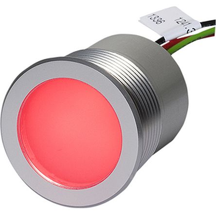 Indicador LED Schurter, lente enrasada, Ø montaje 30.1mm, 5 → 28V dc, IP67, IP69K