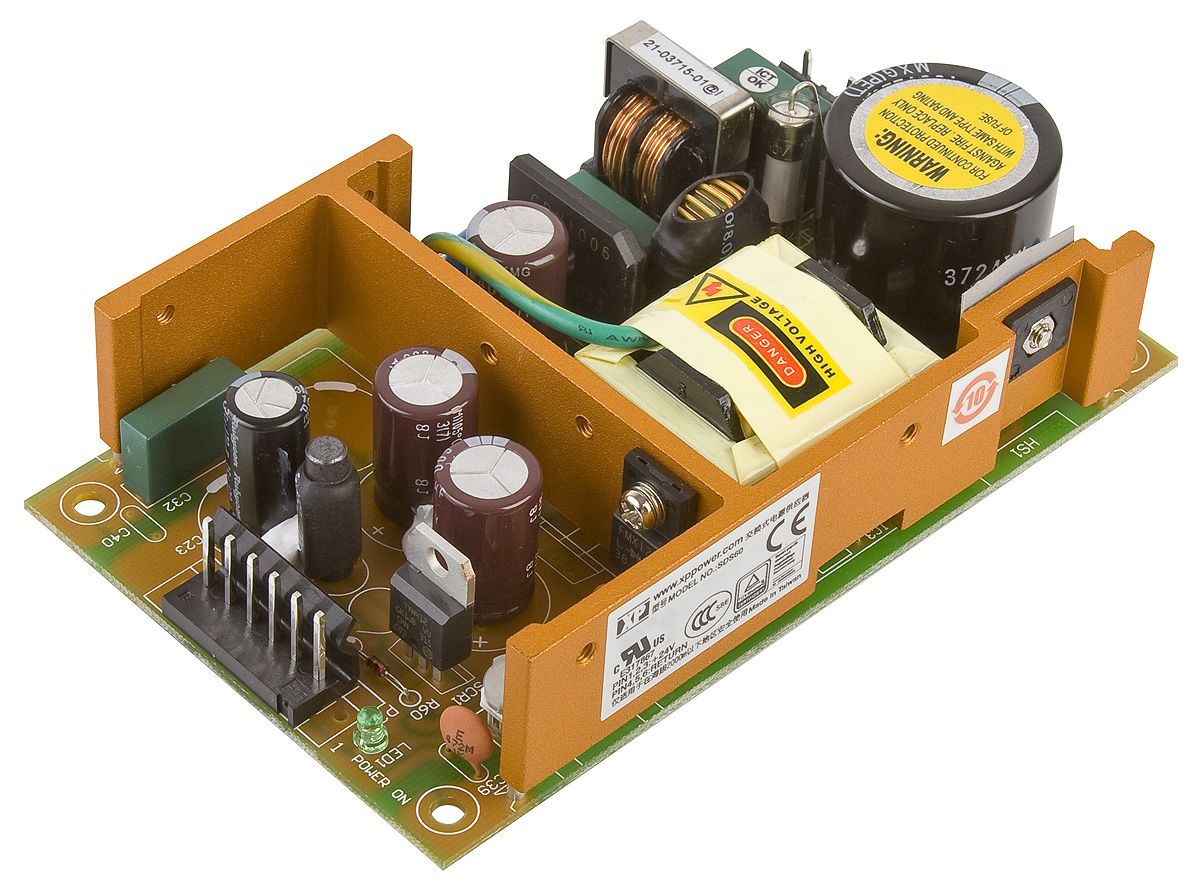 SDS60US12 XP Power Switching Power Supply, 12V dc, 5.2A, 63W, Triple