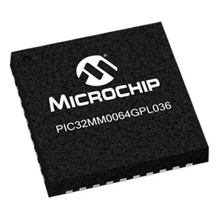Microchip PIC32MM0064GPL036-I/MV, 32bit MIPS32® MicroAptiv™ Microcontroller, PIC32MM, 25MHz, 64 kB Flash, 40-Pin UQFN