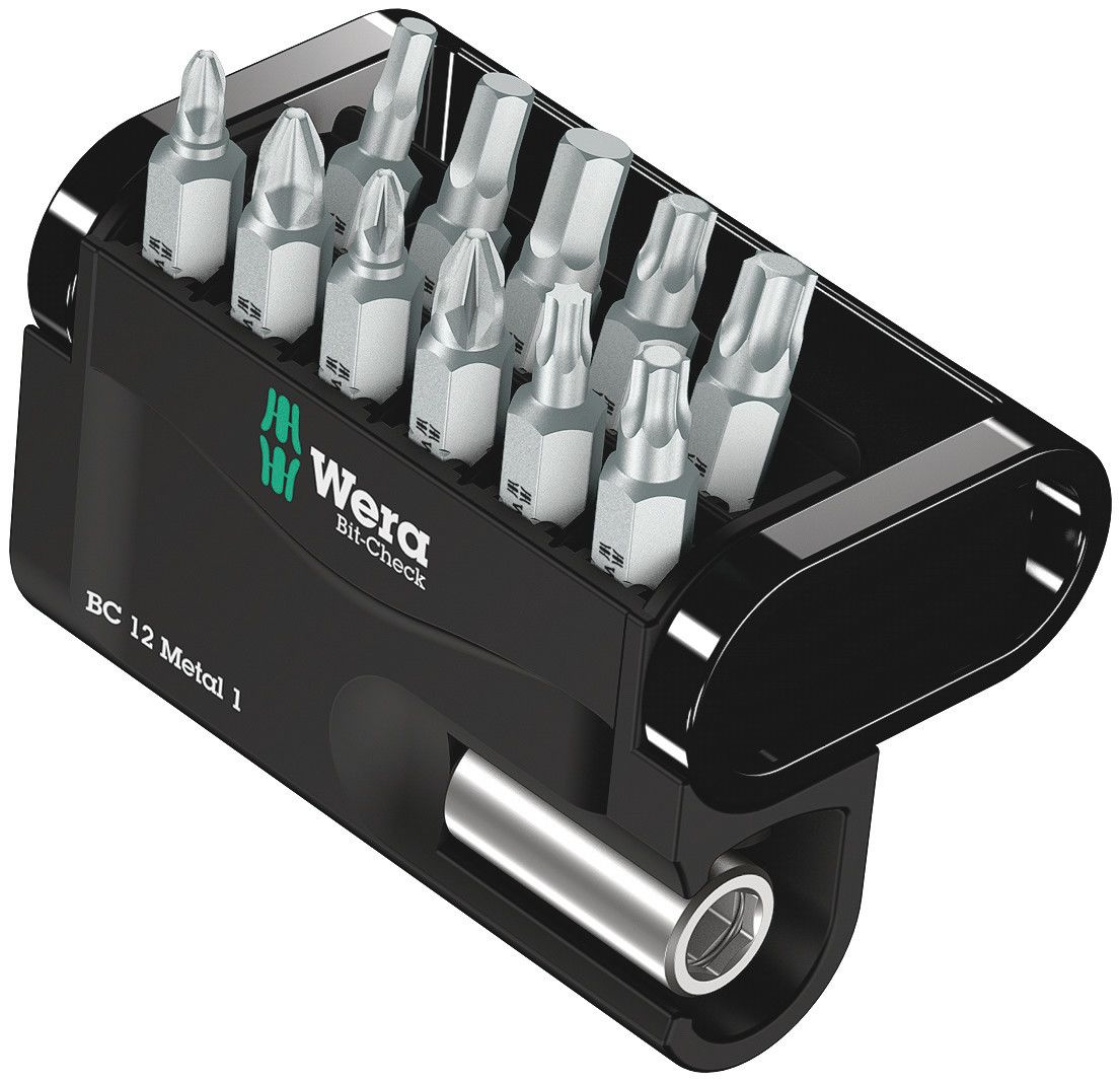 057424 Wera Impact Bit Set 12 Pieces, Hexagon, Phillips, Pozidriv
