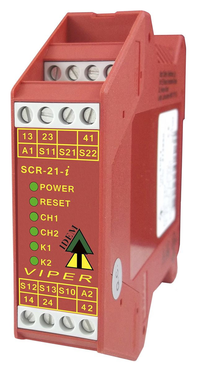 IDEM Single-Channel Emergency Stop Safety Relay, 24V ac/dc, 3 Safety Contact(s)