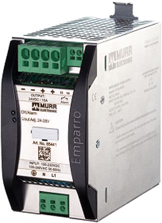 Murrelektronik Limited EMPARRO Switch Mode DIN Rail Power Supply 230V ac Input, 24V dc Output, 10A 240W