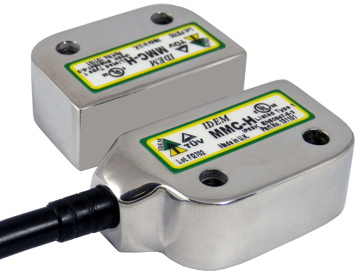 IDEM MMC-H Series Magnetic Non-Contact Safety Switch, 24V dc, 316 Stainless Steel Housing, 2NC, 2m Cable