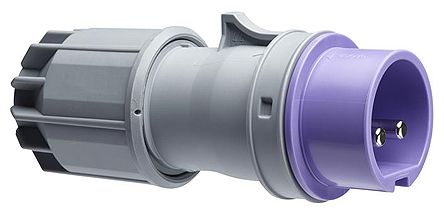 ABB IP44 Purple Cable Mount 2P Industrial Power Plug, Rated At 16A