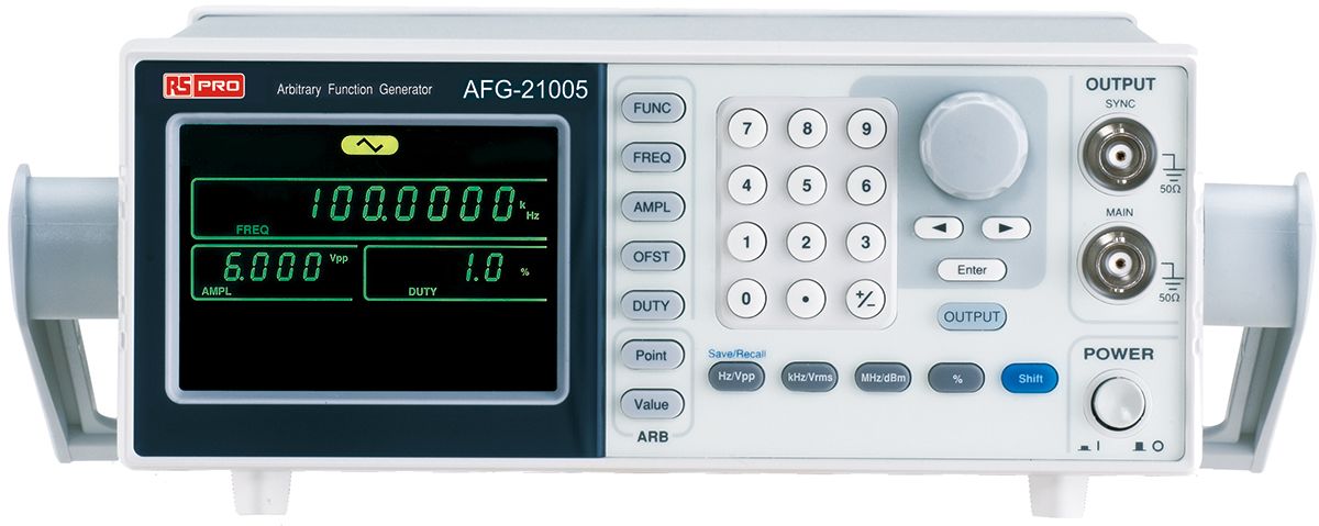 RS PRO AFG-21025 Function Generator, 0.1Hz Min, 25MHz Max - RS Calibration