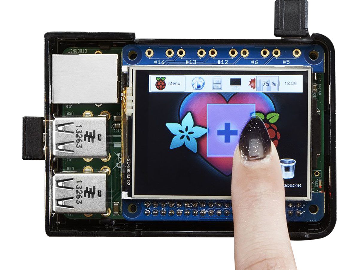 ADAFRUIT INDUSTRIES, PiTFT with 2.4in Resistive Touch Screen
