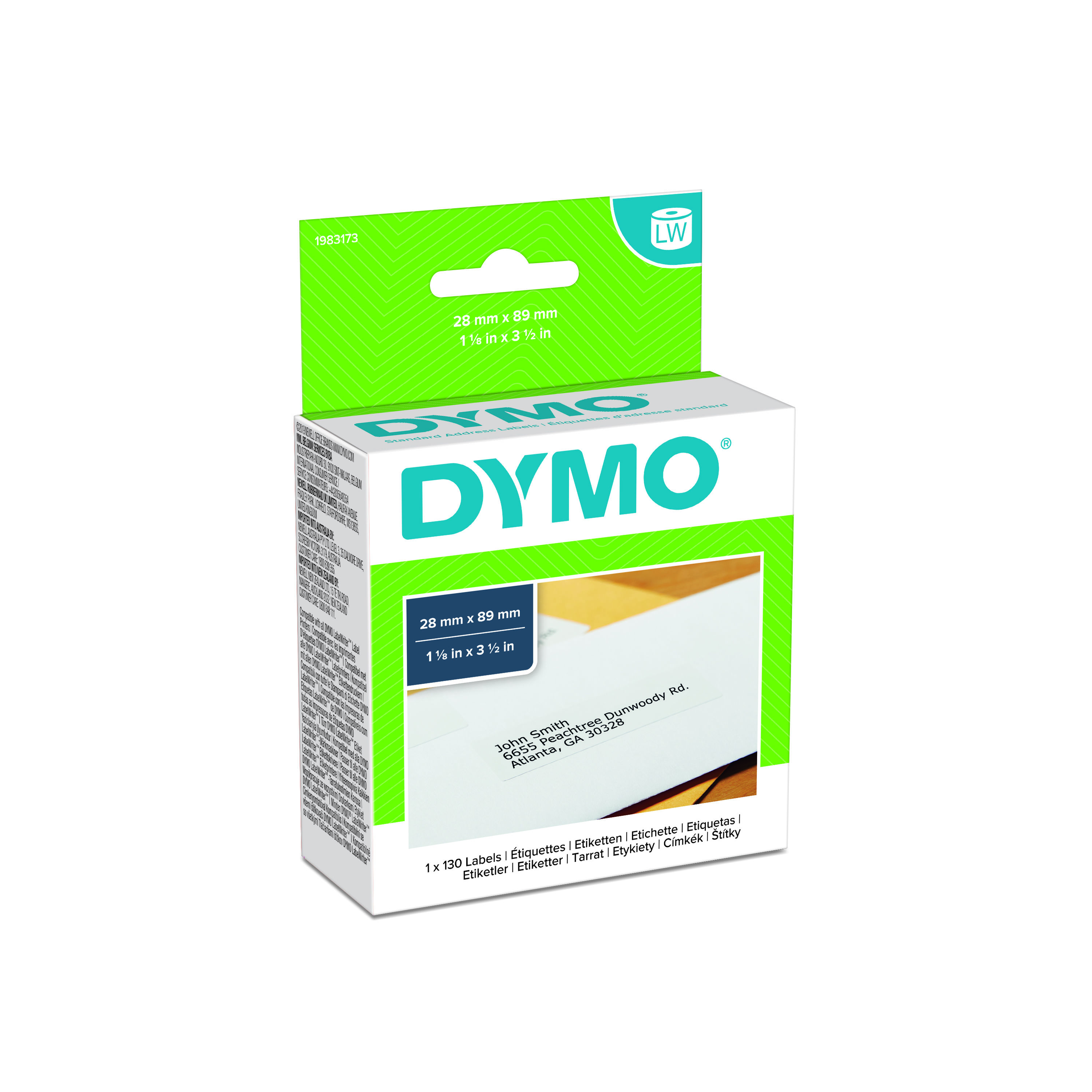 1983173 | Dymo White Black Print Label Roll, 89mm Width, 28mm Height ...