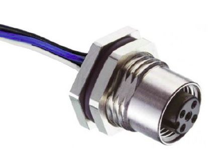 RS PRO Straight Female M12 to Unterminated Sensor Actuator Cable, 4 Core, 100mm