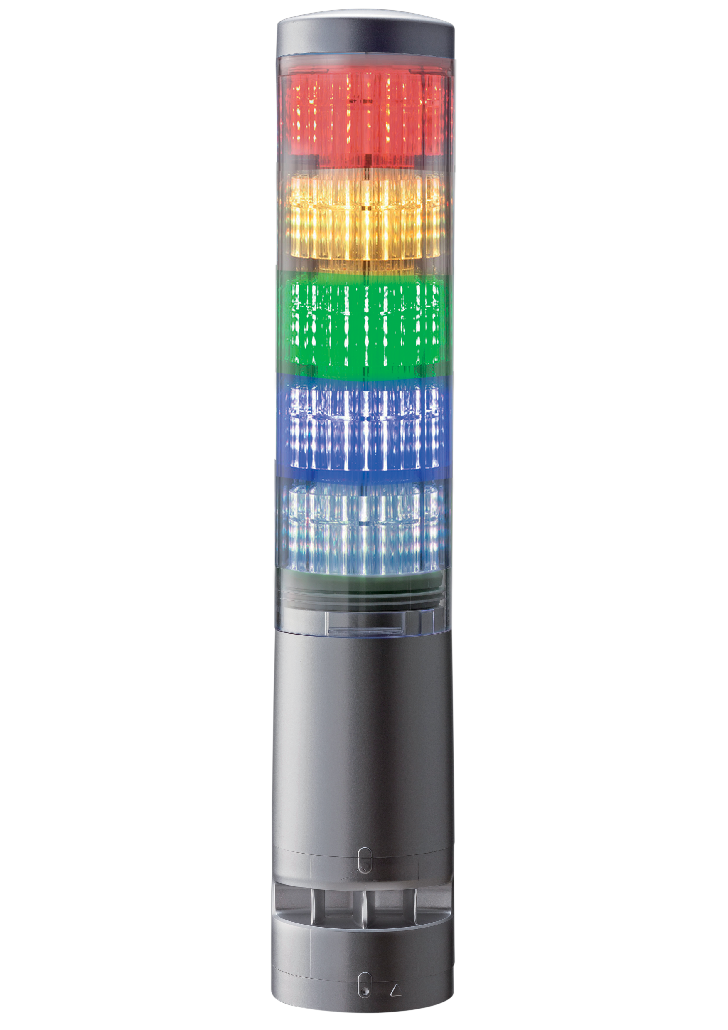 Torretta di segnalazione Patlite, 24 V c.c., LED RGB, 5 elementi, lenti Trasparente, con Cicalino